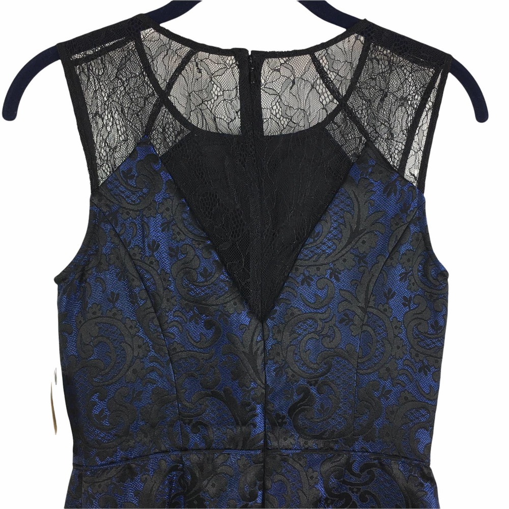 NWT Aidan by Aidan Mattox Lace Blue and Black Dress size 0 - Picture 4 of 10